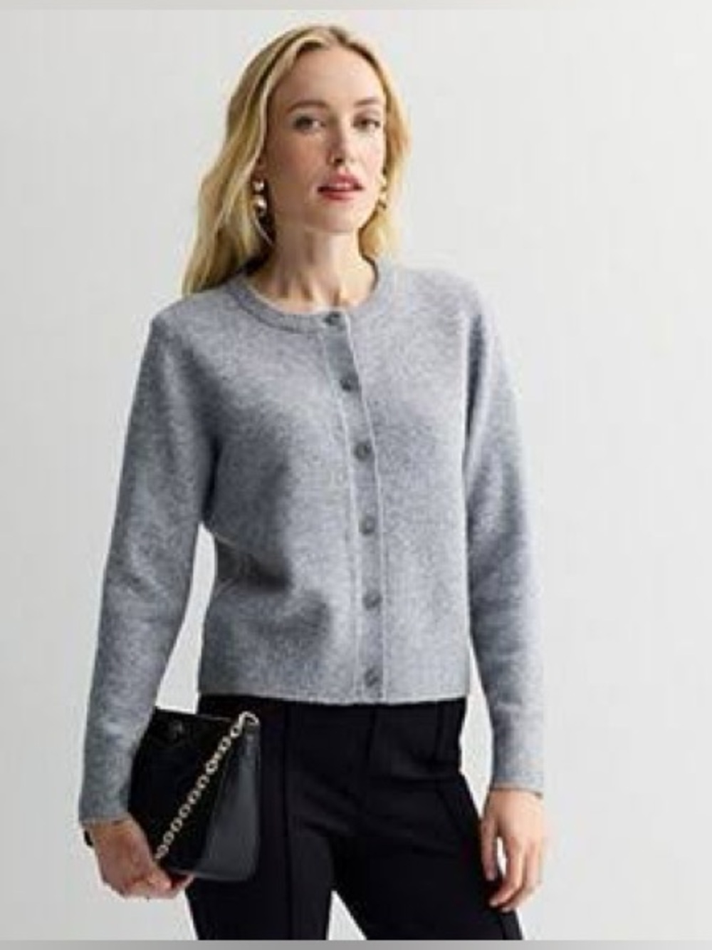 NWT Nine West Button Front Crewneck Sweater Size Large